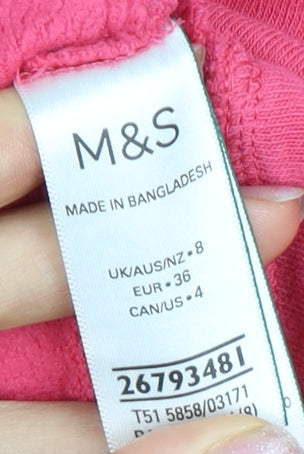 Marks & Spencer Women's Pink Crew Neck Sweatshirt, Size 8