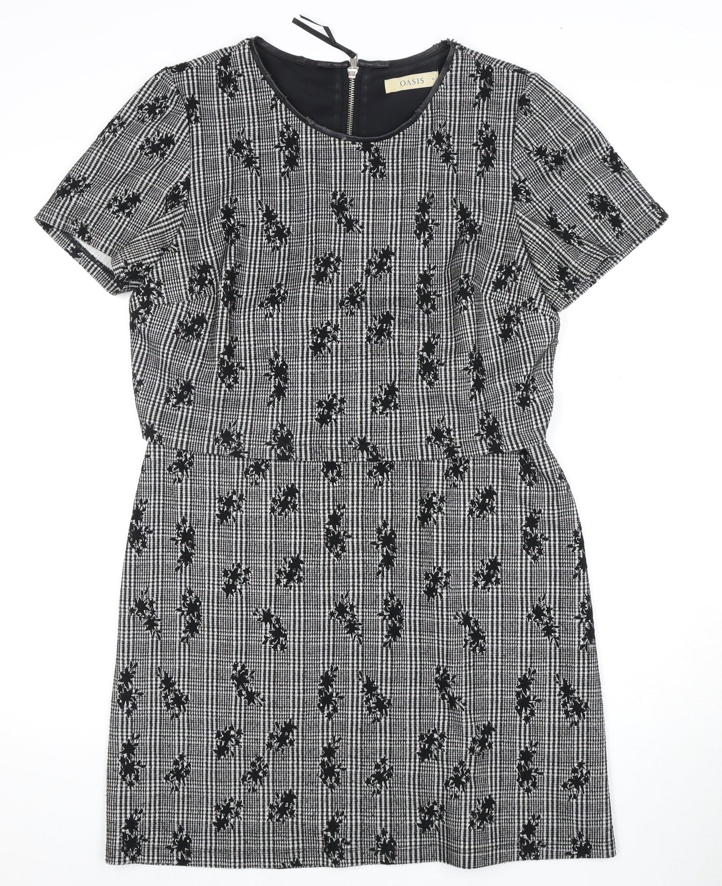 Oasis Women's Black & White Check Shift Dress M