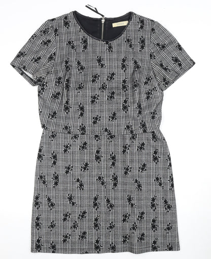 Oasis Women's Black & White Check Shift Dress M