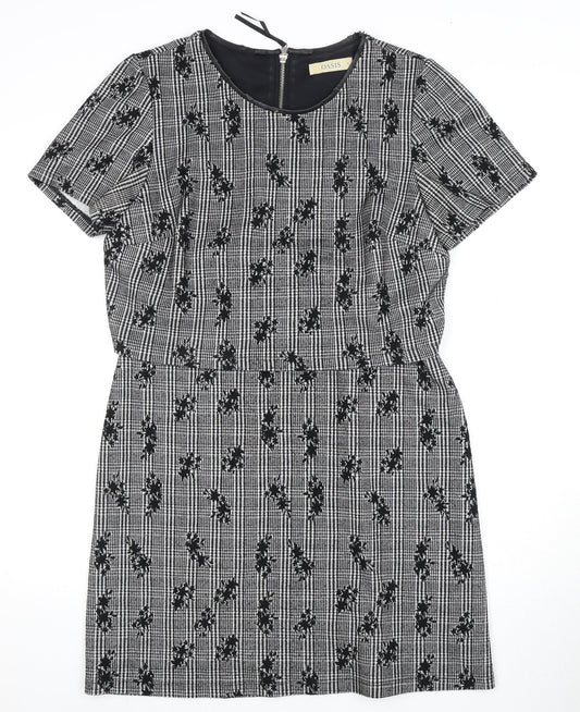 Oasis Women's Black & White Check Shift Dress M
