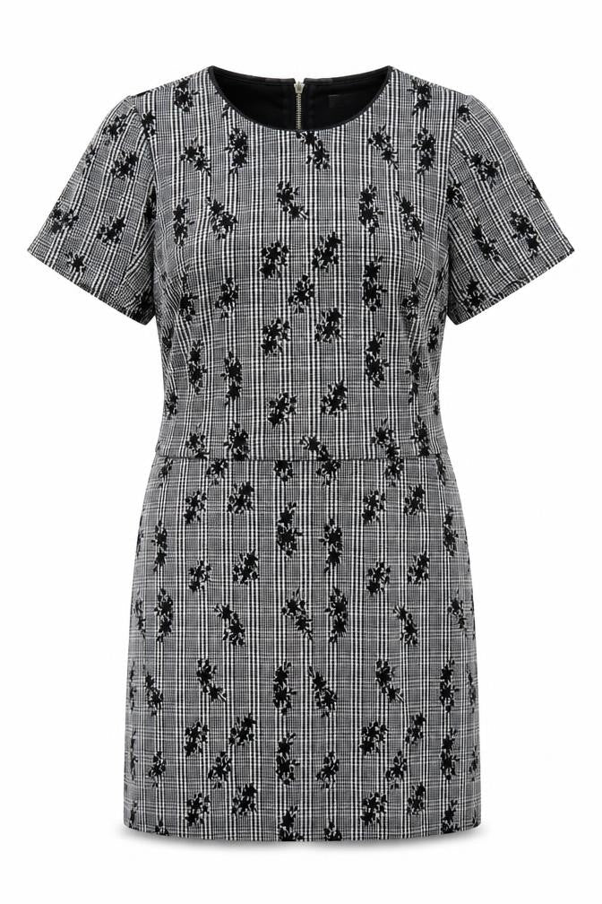 Oasis Women's Black & White Check Shift Dress M