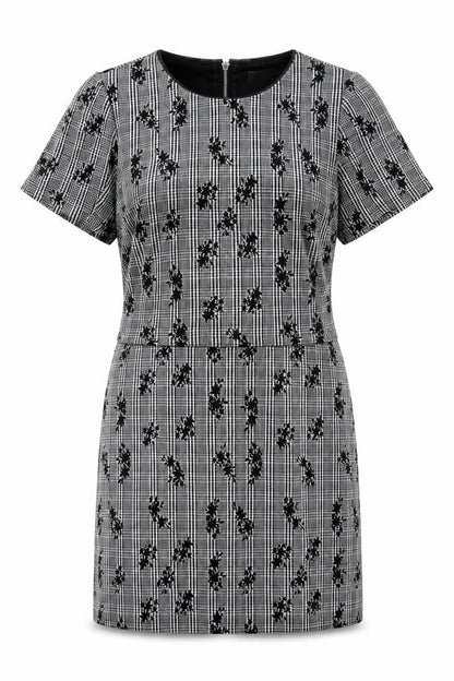 Oasis Women's Black & White Check Shift Dress M