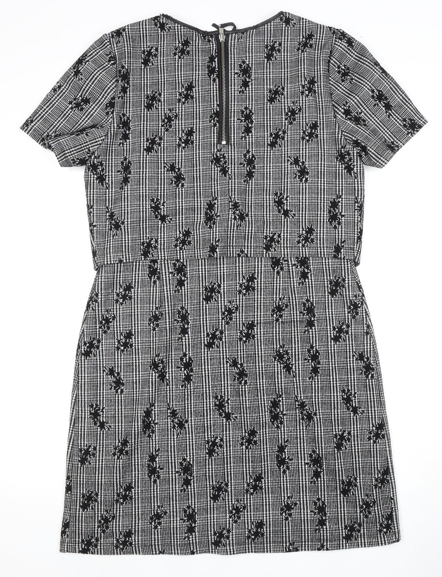 Oasis Women's Black & White Check Shift Dress M