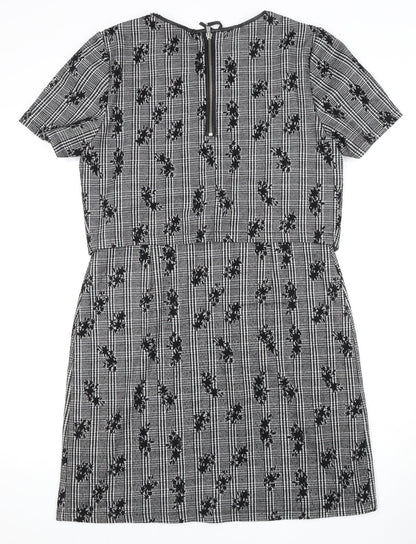 Oasis Women's Black & White Check Shift Dress M