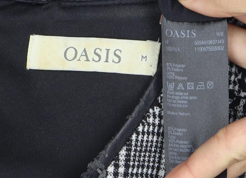 Oasis Women's Black & White Check Shift Dress M