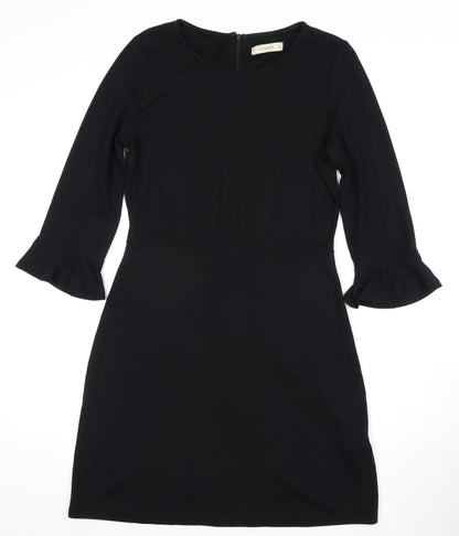 Oasis Women's Black Dress M, 3/4 Sleeve, Round Neck
