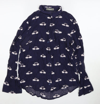 Womens UK Size 10 Oasis Blue Basic Blouse
