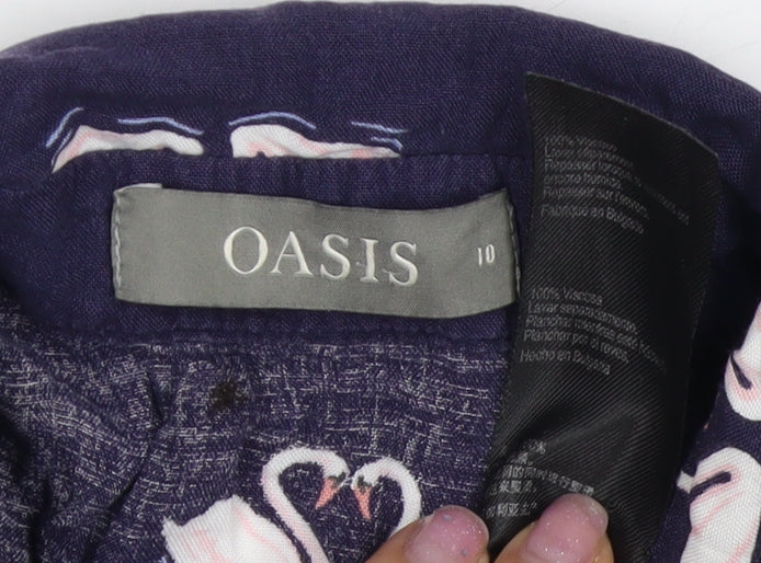 Womens UK Size 10 Oasis Blue Basic Blouse