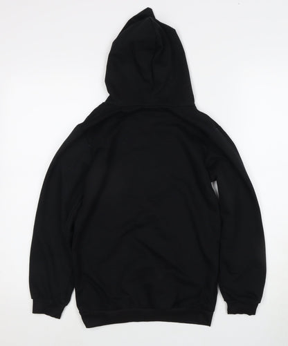 Foanja Boys Black Pullover Hoodie, 12-13 Years, Graphic Print