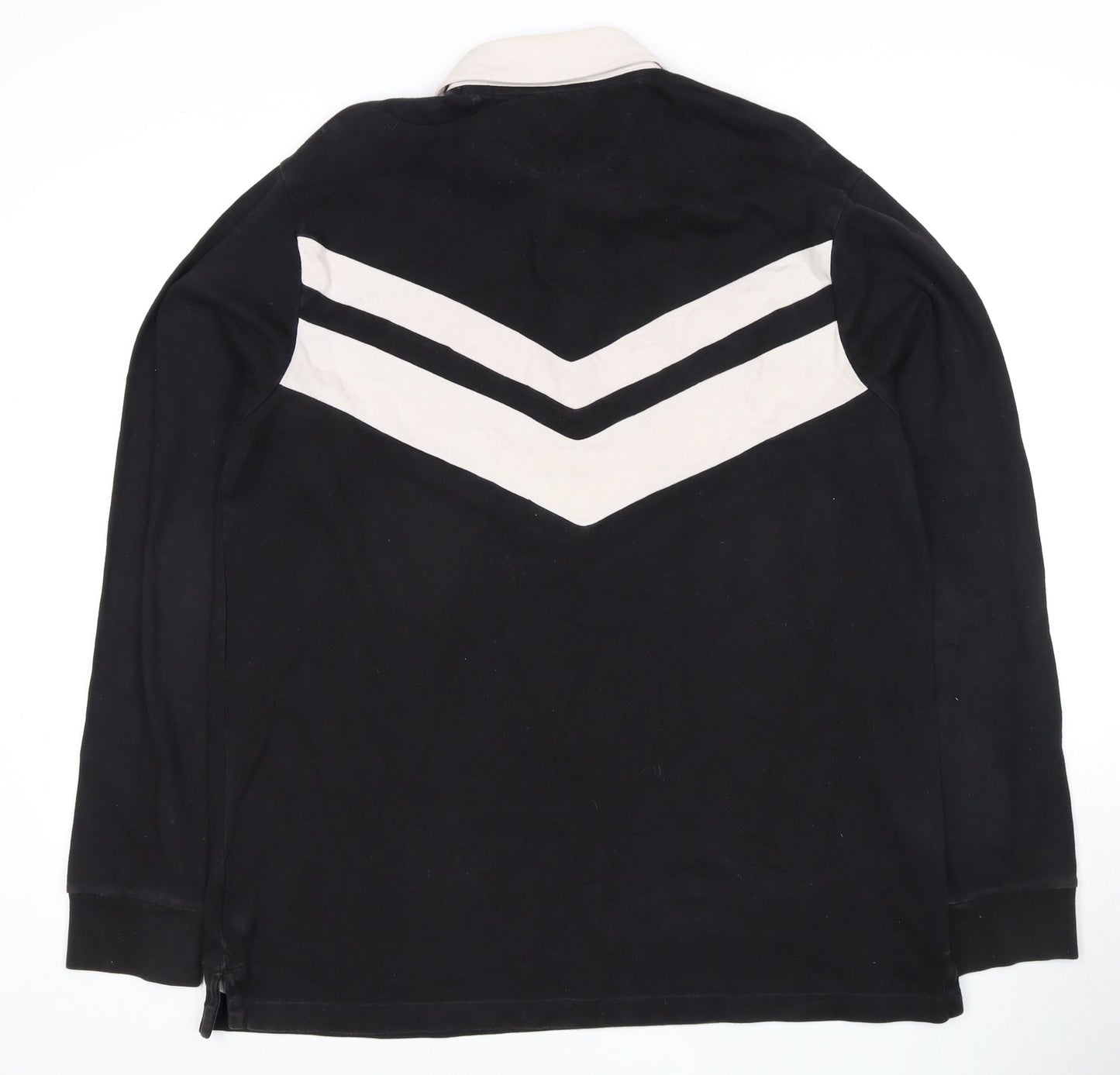 Marks and Spencer Men's Black Long Sleeve Polo Shirt L