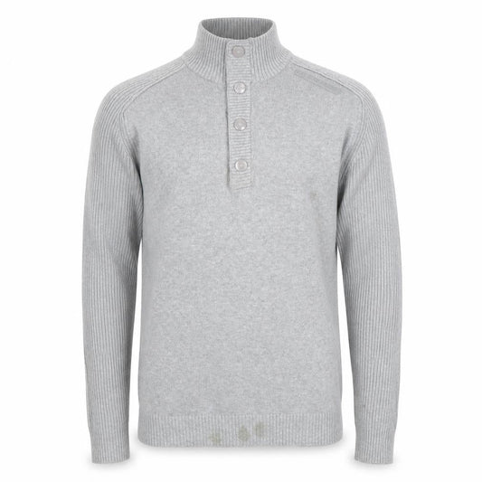 URBAN DISTRICT Men's Grey Henley Jumper Size L