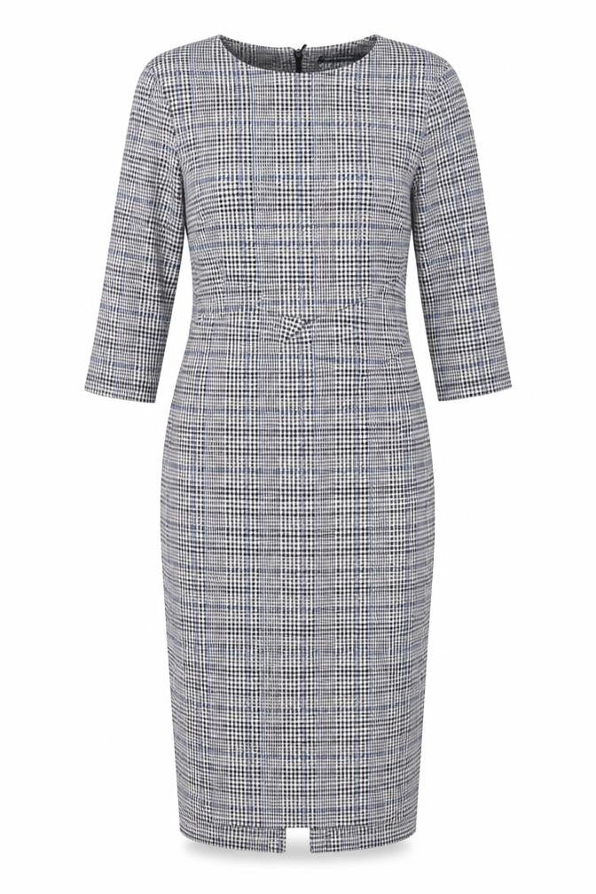 Marks and Spencer Women's Grey Check Pencil Dress, Size 12