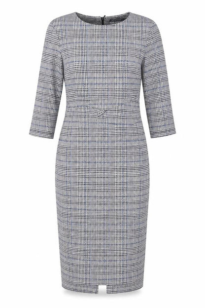 Marks and Spencer Women's Grey Check Pencil Dress, Size 12