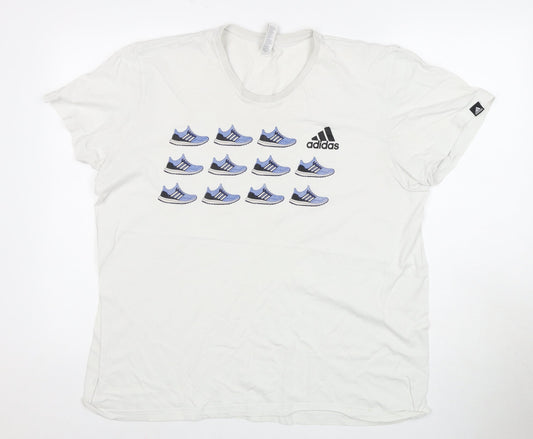 Adidas Men's White XL Graphic Print T-Shirt