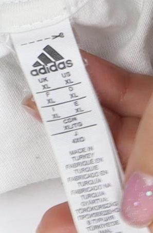 Adidas Men's White XL Graphic Print T-Shirt