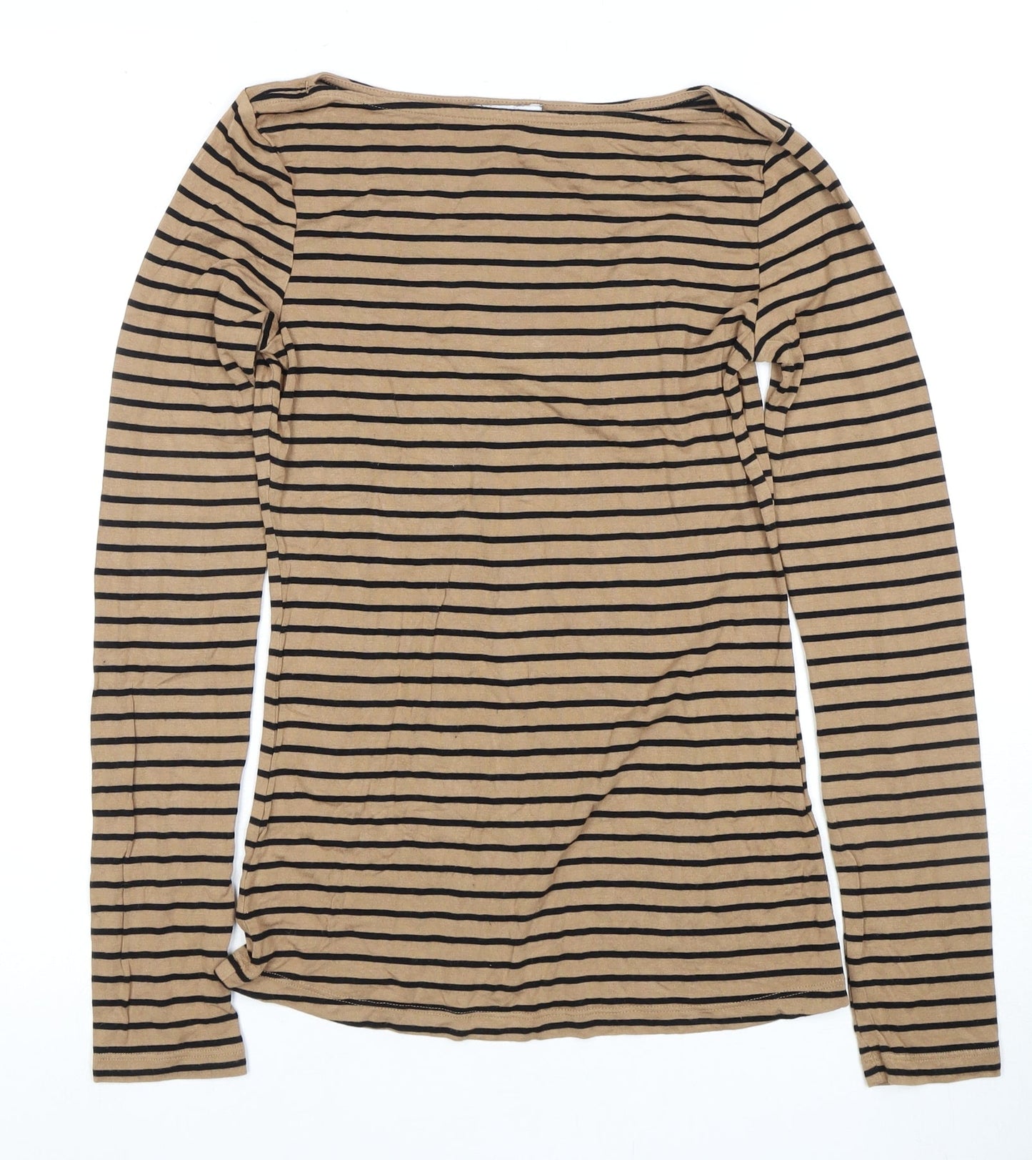 Womens UK Size 6 Warehouse Beige Basic T-Shirt
