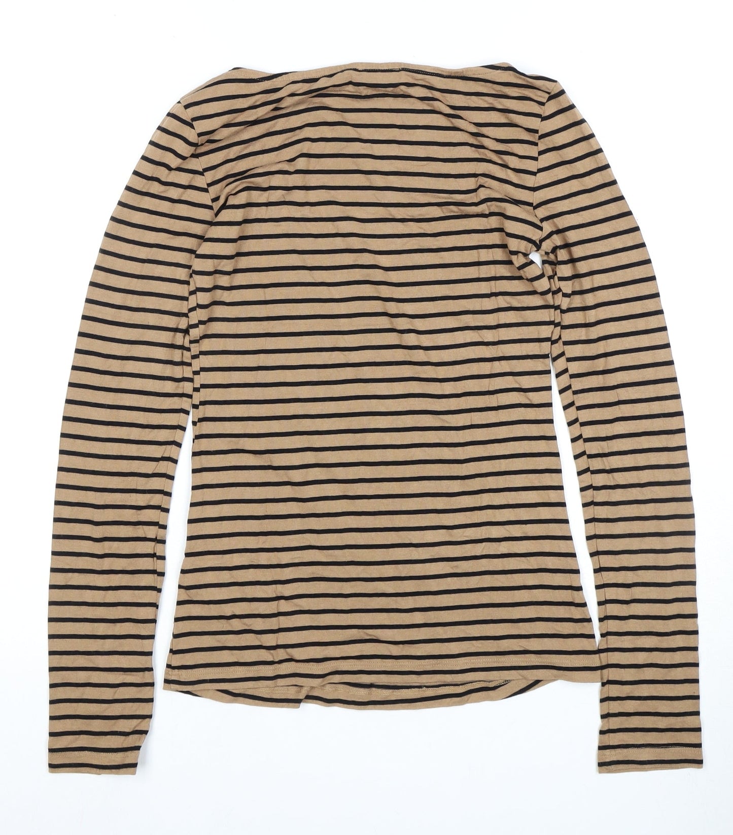 Womens UK Size 6 Warehouse Beige Basic T-Shirt