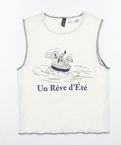 Womens UK Size XS H&M White  Tank