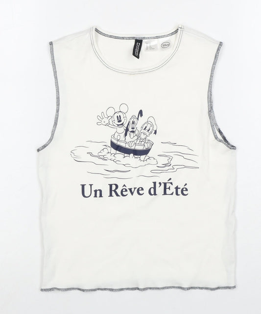 Womens UK Size XS H&M White  Tank