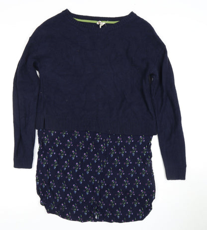 White Stuff Women's Blue Floral Jumper Dress Size 8