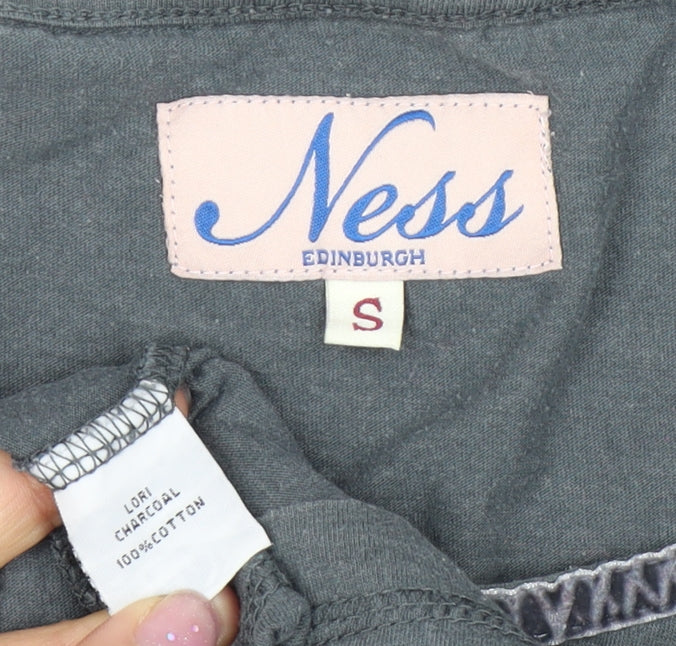 Womens UK Size S Ness Grey Basic T-Shirt
