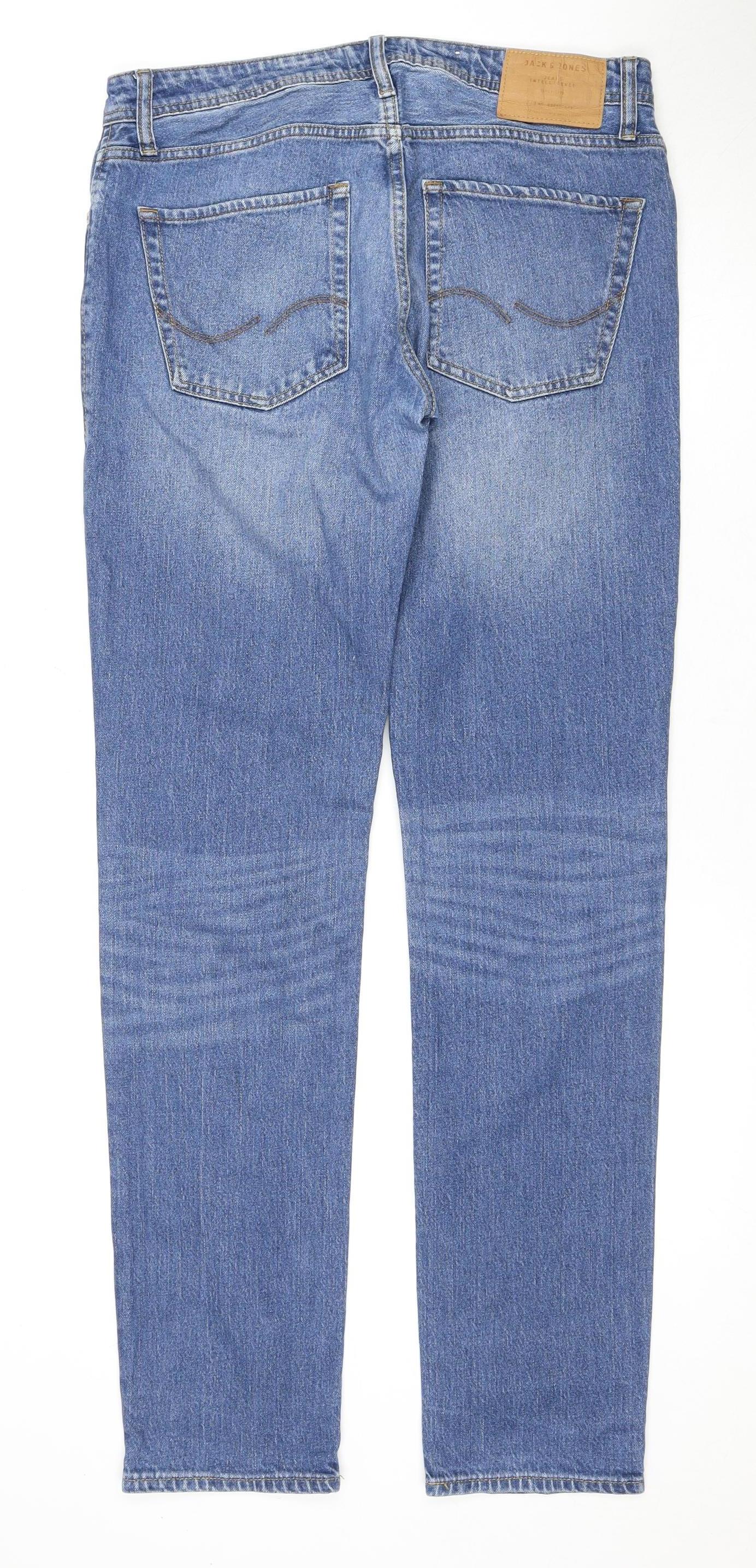 Jack & Jones Men's Blue Straight Jeans Size 34