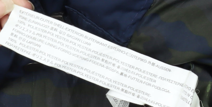 Zara Quilted Men's Blue Jacket, L, Mid-Length, Casual