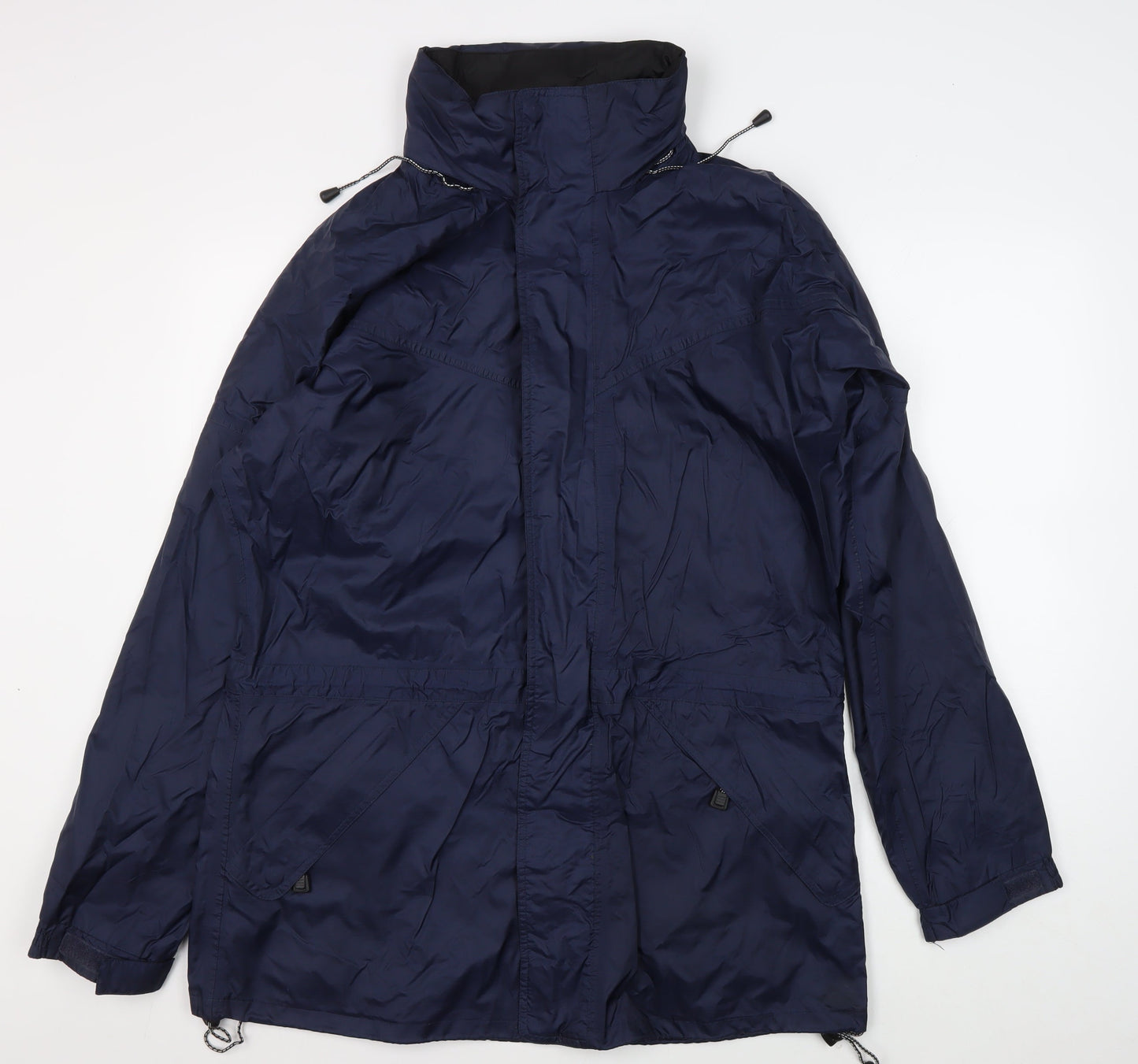 Wynnster Men's Blue Hooded Rain Jacket Medium