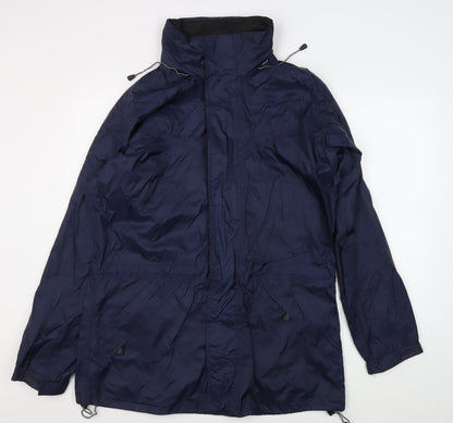 Wynnster Men's Blue Hooded Rain Jacket Medium