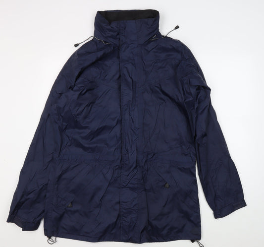 Wynnster Men's Blue Hooded Rain Jacket Medium