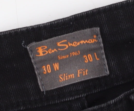 Ben Sherman Men's Black Slim Fit Jeans, Size 30
