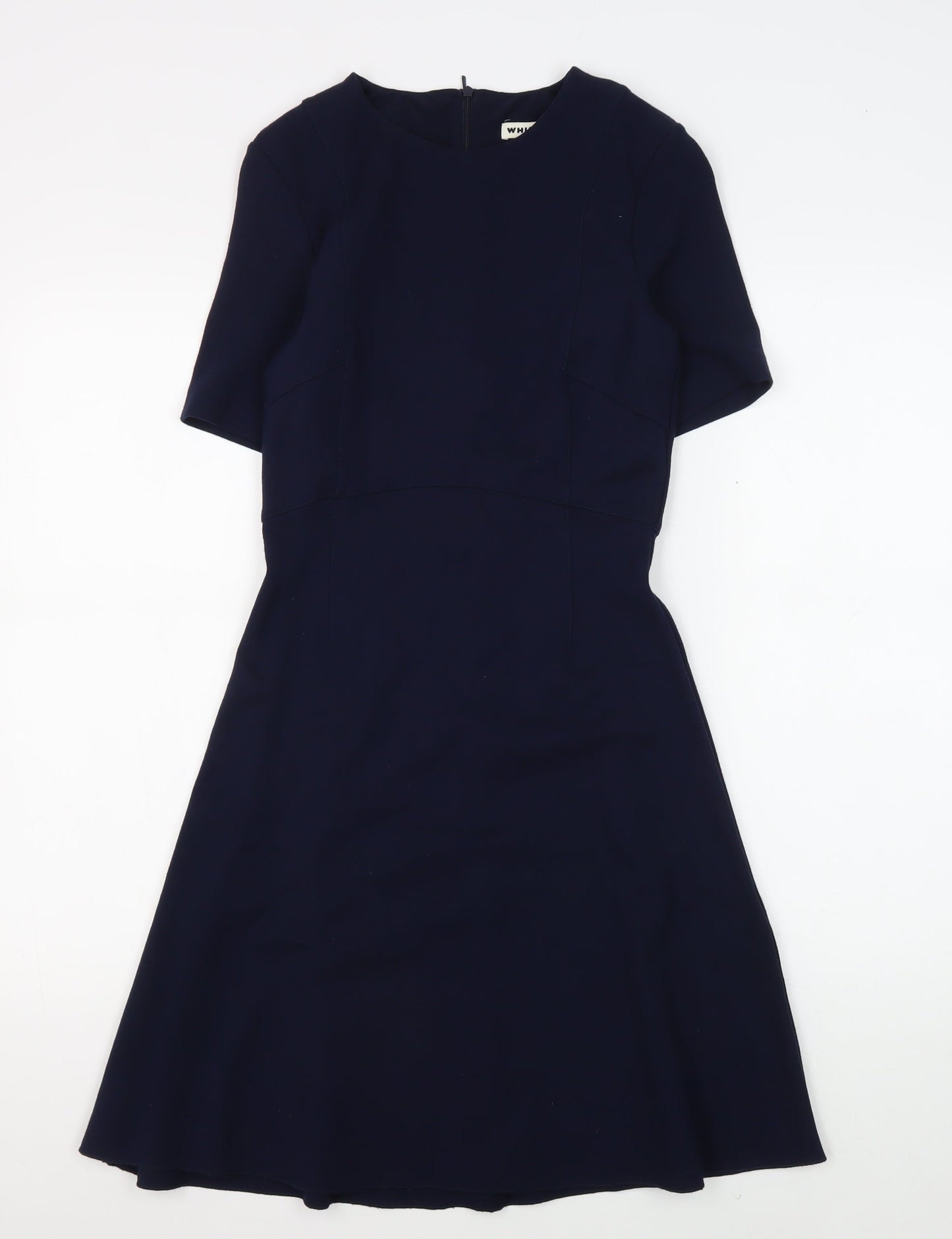 Whistles Women's Blue Fit & Flare Knee Length Dress, Size 8