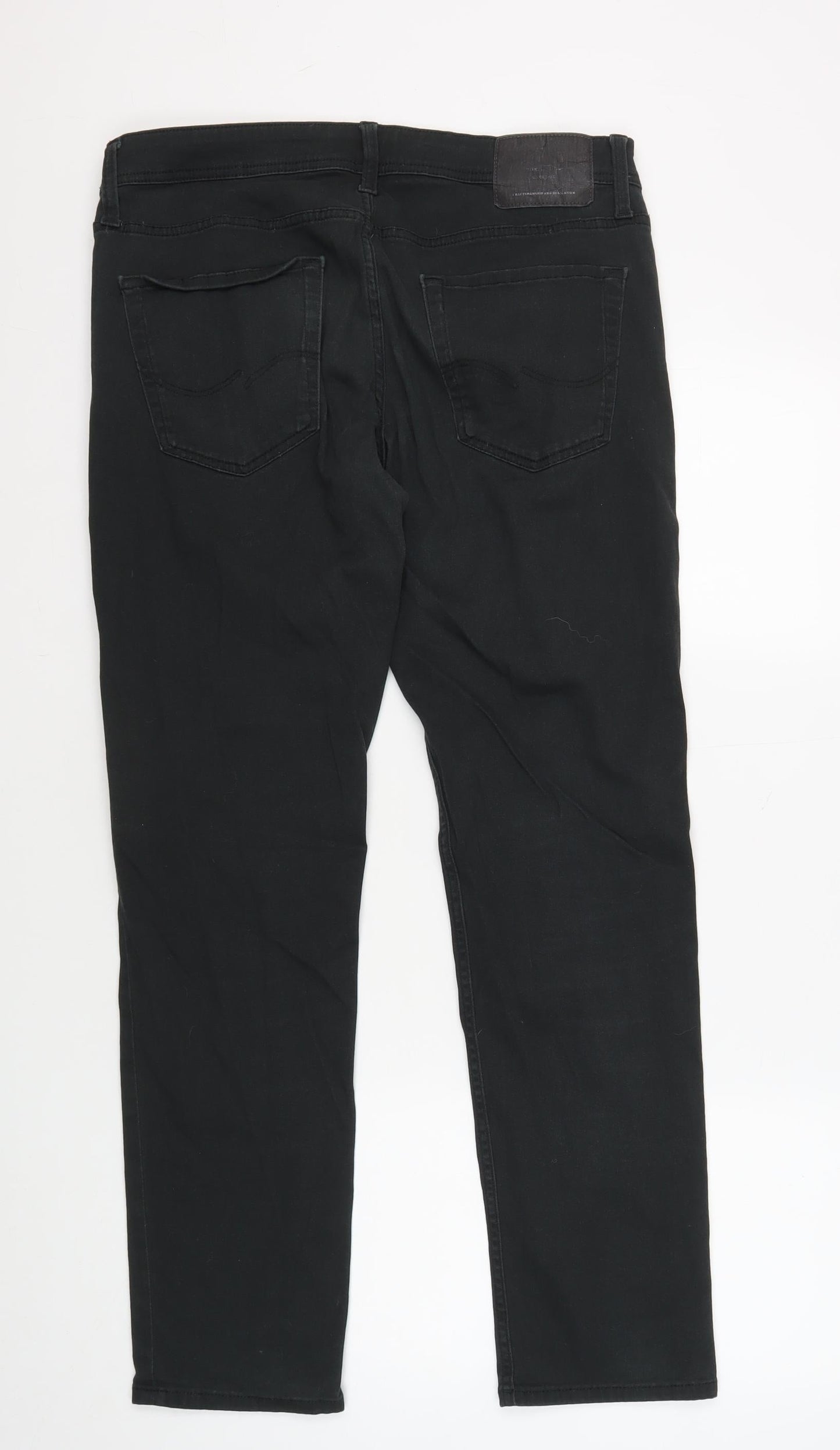 Jack & Jones Men's Black Straight Trousers, Size 34