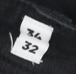 Jack & Jones Men's Black Straight Trousers, Size 34