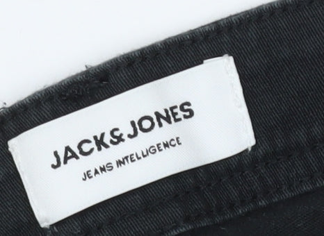 Jack & Jones Men's Black Straight Trousers, Size 34