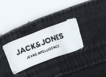 Jack & Jones Men's Black Straight Trousers, Size 34