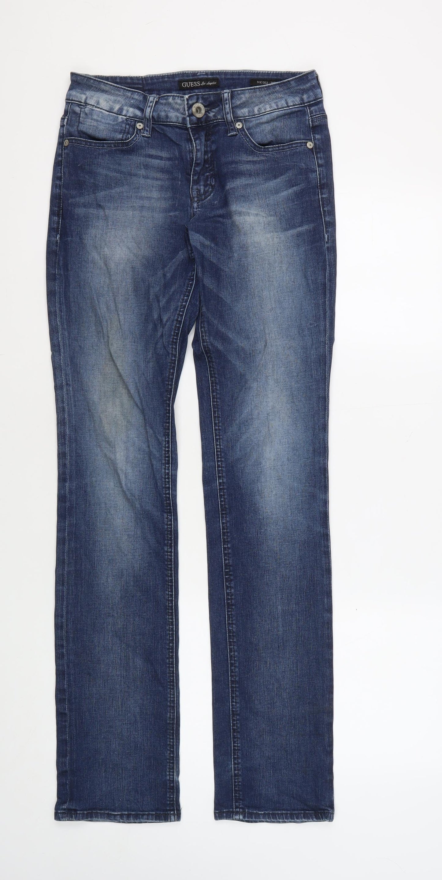 Guess Mens Blue Straight Jeans, Size 26, Regular Fit