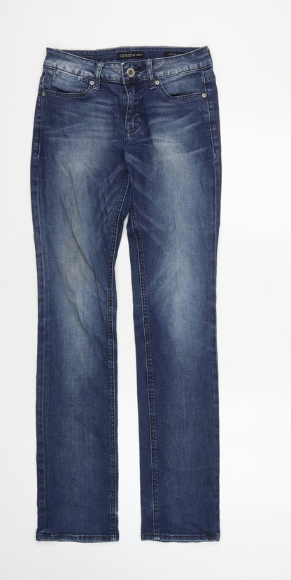 Guess Mens Blue Straight Jeans, Size 26, Regular Fit