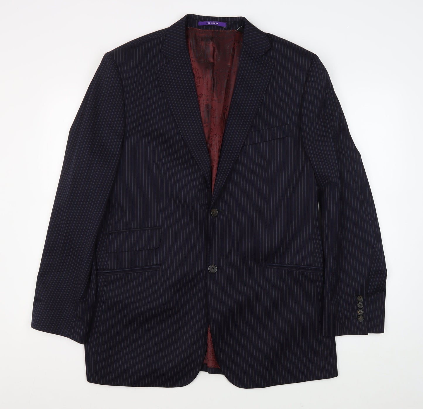 Mens UK Size 42 Ted Baker Regular Blue Suit Jacket
