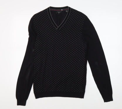 Ted Baker Men's Black V-Neck Studded Pullover, M