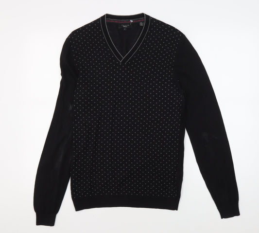 Ted Baker Men's Black V-Neck Studded Pullover, M
