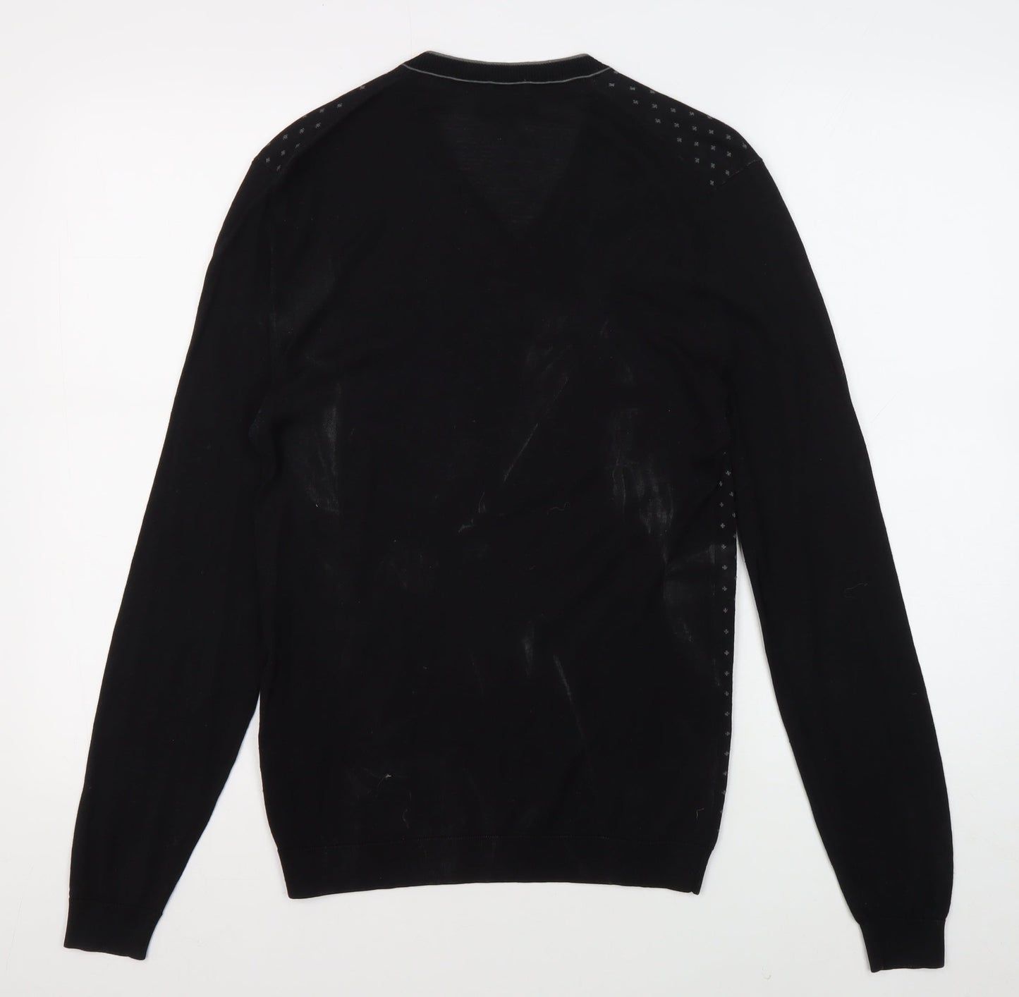 Ted Baker Men's Black V-Neck Studded Pullover, M