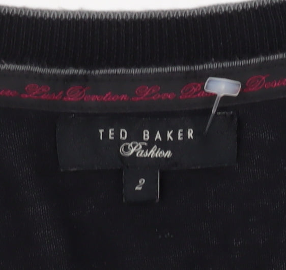 Ted Baker Men's Black V-Neck Studded Pullover, M