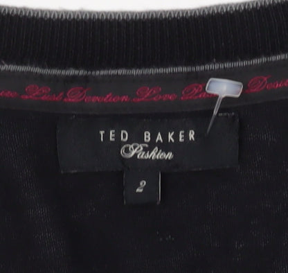 Ted Baker Men's Black V-Neck Studded Pullover, M