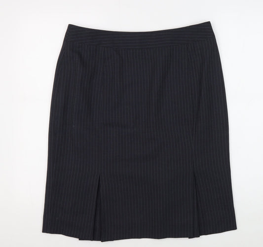 Austin Reed Women's Black Striped Pencil Skirt 14