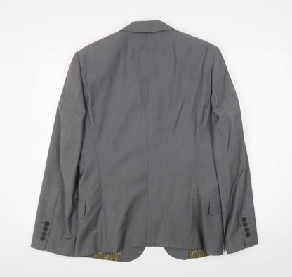 Mens UK Size 38 Ted Baker Regular Grey Suit Jacket