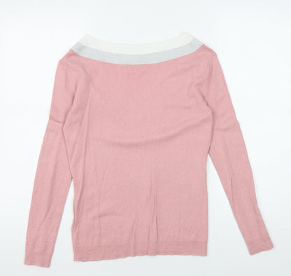 Hush Women's Pink XS V-Neck Long Sleeve Casual Blouse