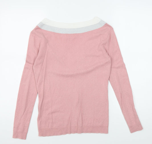 Hush Women's Pink XS V-Neck Long Sleeve Casual Blouse