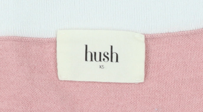 Hush Women's Pink XS V-Neck Long Sleeve Casual Blouse