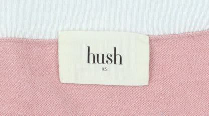 Hush Women's Pink XS V-Neck Long Sleeve Casual Blouse